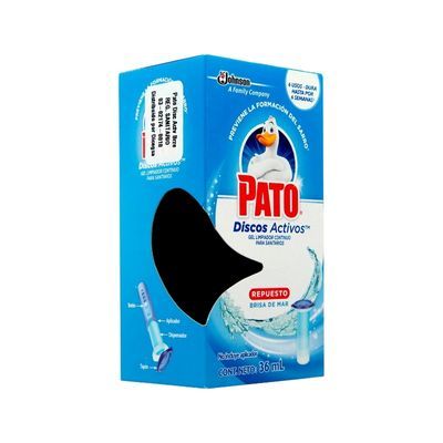 Limpiador Pato para Inodoro Discos Activos Cítrico Repuesto 36ml 