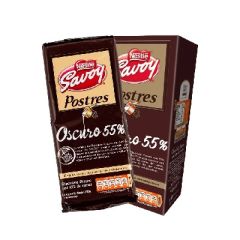 CHOCOLATE SAVOY POSTRES OSCURO 55% 200G CAJA DE 4UN