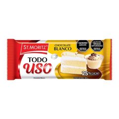 CHOCOLATE ST MORITZ TODO USO BLANCO 25% 100G