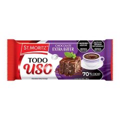 CHOCOLATE ST MORITZ TODO USO EXTRA BITTER 70% 100G