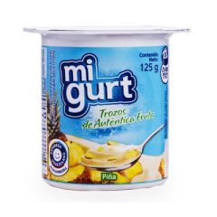 YOGURT MIGURT 125G C TROZOS, PINA       