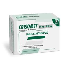 CRISOMET 50MG/850MG X 30 TABLETAS RECUBIERTAS